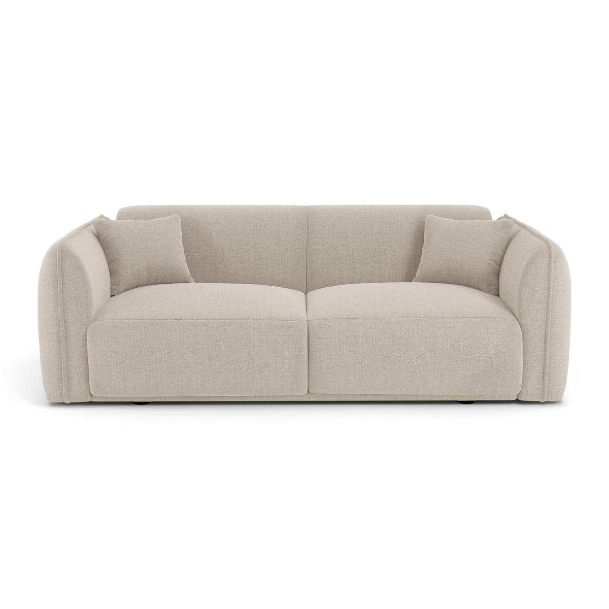 3-SITZER-SOFA LUSH Kettgewebe mit weichem Griff Beige 206cm - Beige, Textil (206/72.5/90cm) - Premium Interiors