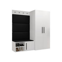 GARDEROBEN-SET Medi I - Schwarz/Weiß, Holzwerkstoff/Kunststoff (80/191/50cm) - MIRJAN24