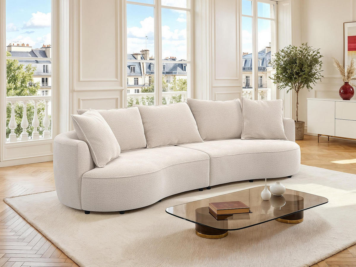 SOFA - 4 Personen - stoff - beige Ceprano - Beige, Textil (296/41/114cm) - Vente-Unique
