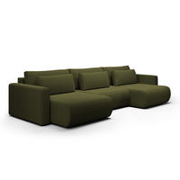 PANORAMASOFA Evy 4 Sitzplätze Grün - Grün, Holz (340/82/149cm) - Petits-meubles