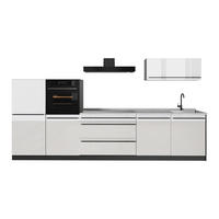 KUCHYŇSKÝ KOUT R-Line, Bílá vysoký lesk/Antracit, 340 cm pracovná doska Mramor - antracitová/vysoce lesklá bílá, kompozitní dřevo (340/143/60cm) - Vicco