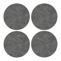 UNTERSETZERSET Levi Anthrazit Ø ca. 10 cm, 4-teilig - Anthrazit, Kunststoff (1/1cm) - Gourmesto