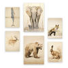 POSTER Set Mit 6 Tiere Vintage A3 & A4 Rahmenlos - Klar, Papier (29/3cm) - Nacnic