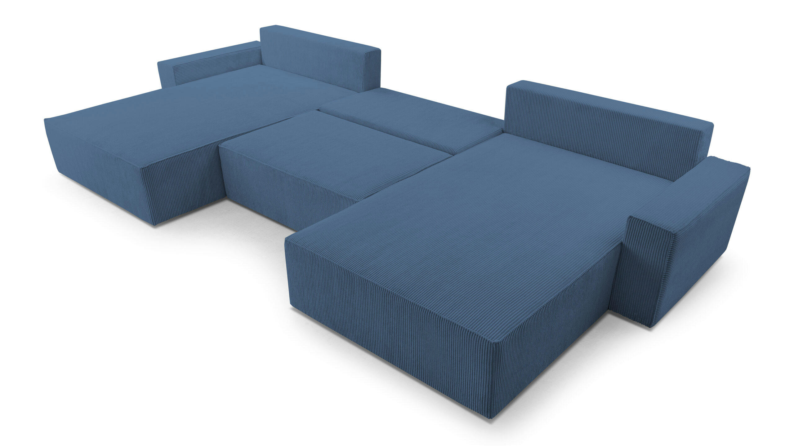 WOHNLANDSCHAFT - Denver U - Dunkelblau - Dunkelblau, Holz (410/85/200cm) - Möblo