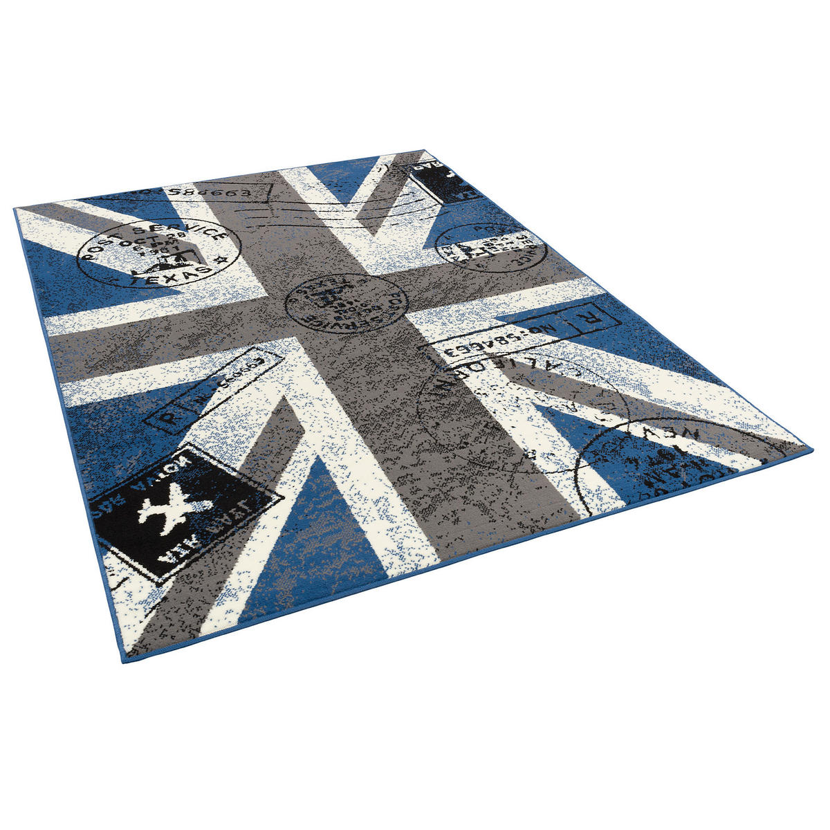 TEPPICH TRENDLINE UNION JACK - Blau/Grau, Textil (140/200cm) - Pergamon