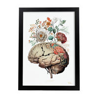 POSTER Anatomie Gehirn A4 Schwarzer Rahmen - Schwarz, Papier (29.7/5/21cm) - Nacnic