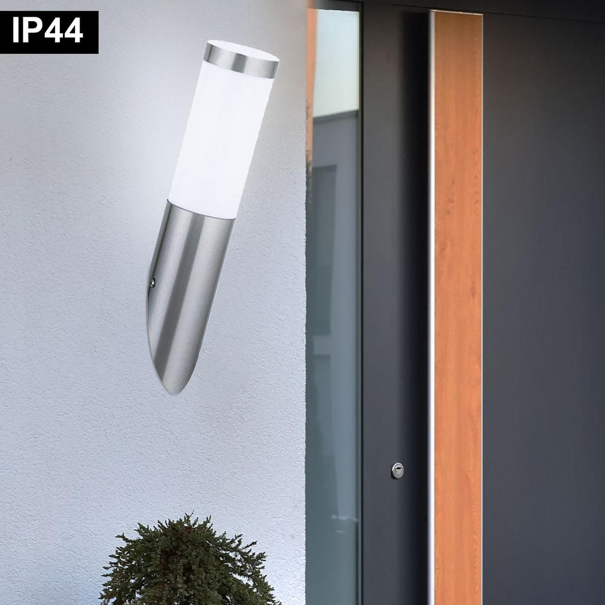 LED AUSSEN-WANDLEUCHTE Edelstahl Silber - Silberfarben, Kunststoff (37.6/37.6/7.6cm)