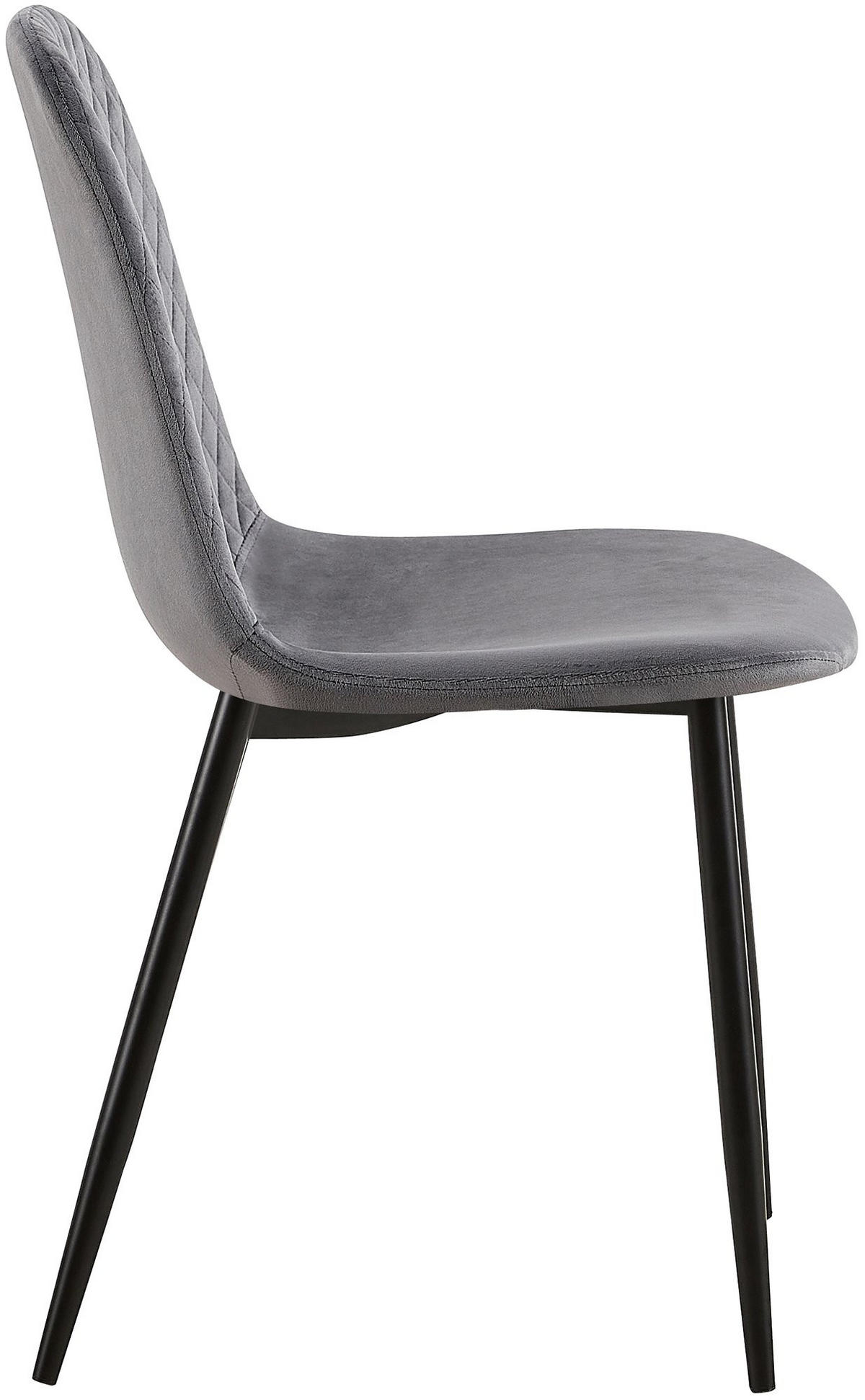 STUHL Samt Dunkelgrau - Dunkelgrau/Schwarz, Textil/Metall (44/88/54cm) - CLP