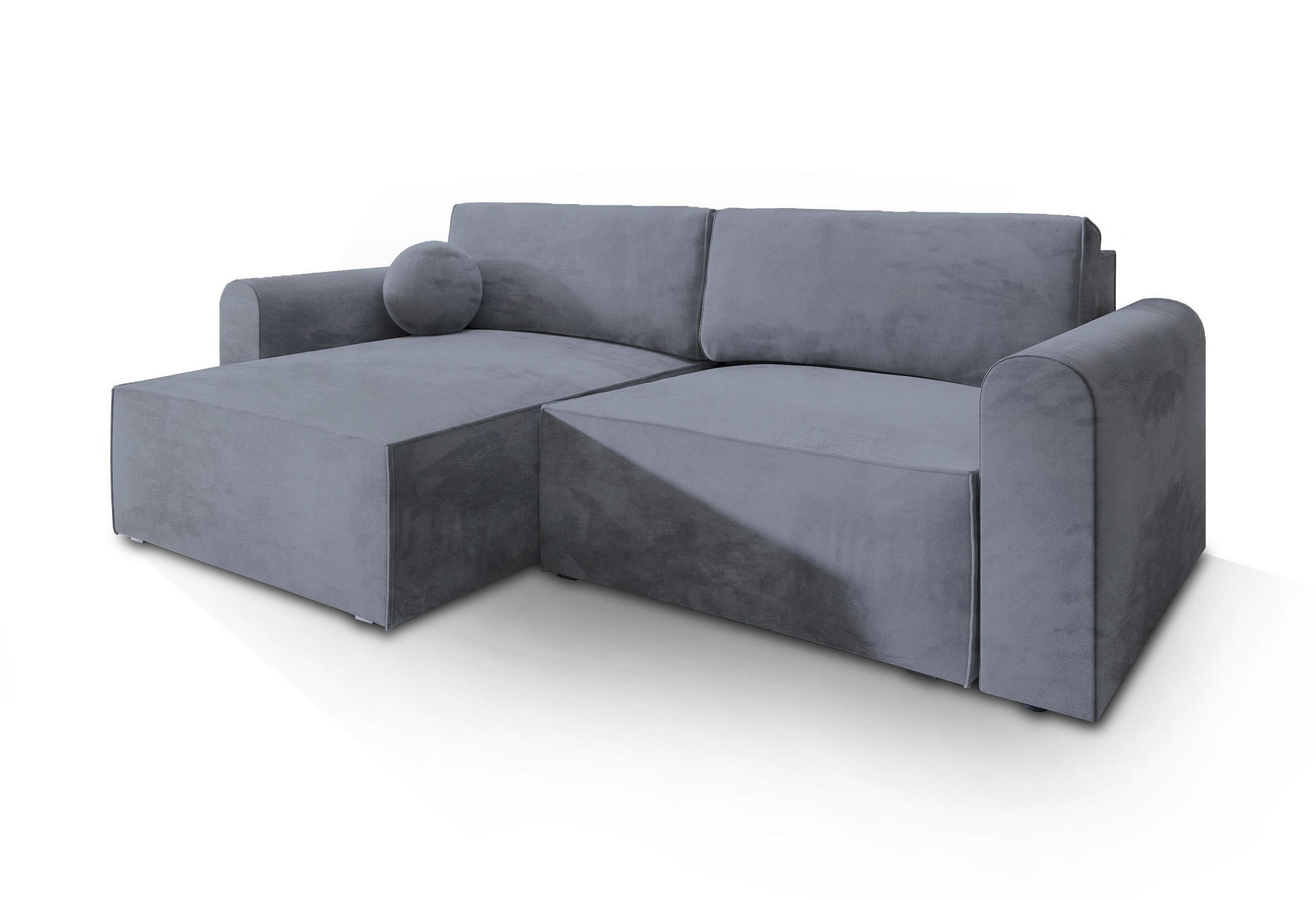 ROHOVÁ SEDAČKA FIANO šedá - šedá, dřevo/textil (245/148cm) - MASSENO