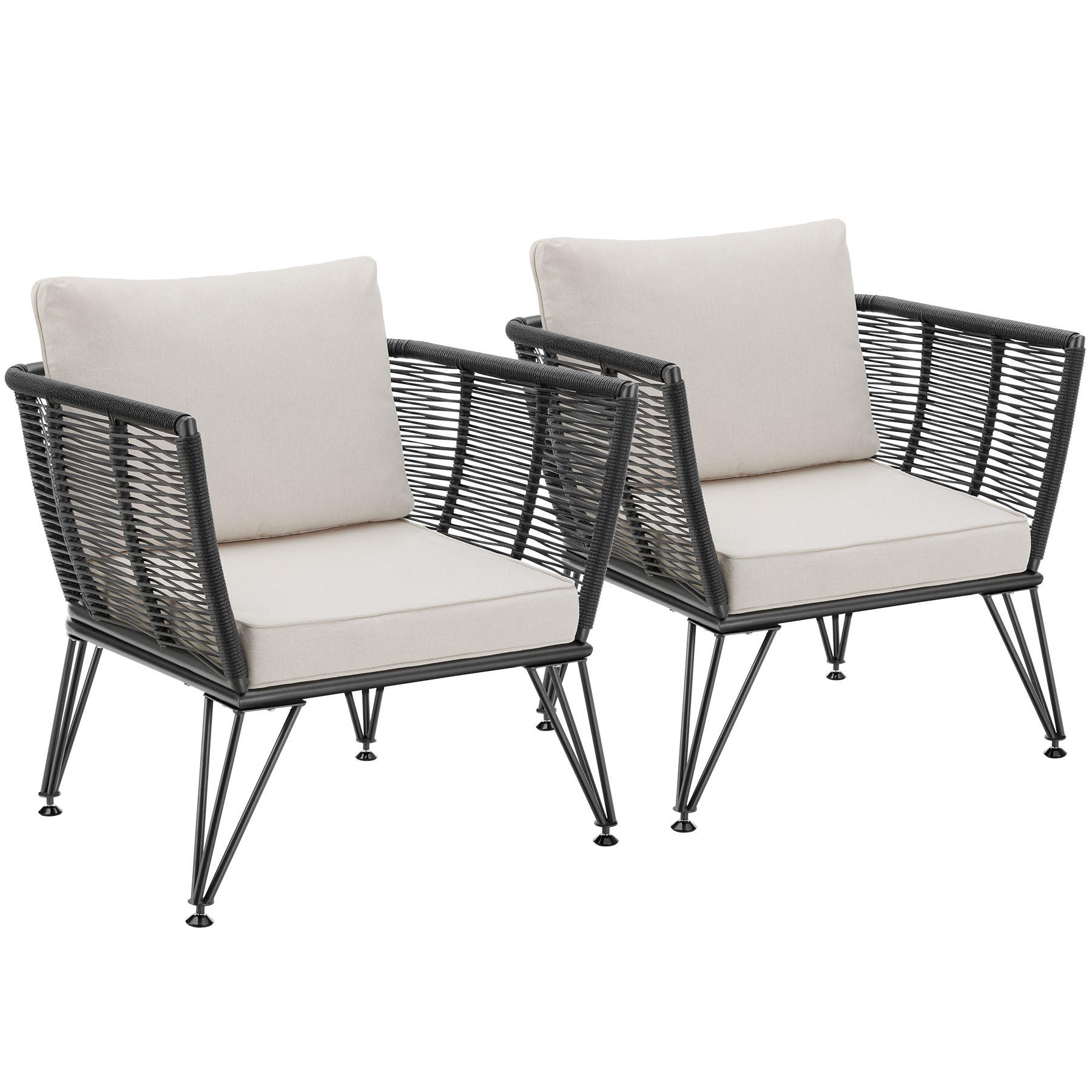 GARTEN-LOUNGESESSEL Sundo,75,5 x 67 x 71 cm,anthrazit - Anthrazit, Textil (75.5/71/67cm) - tectake