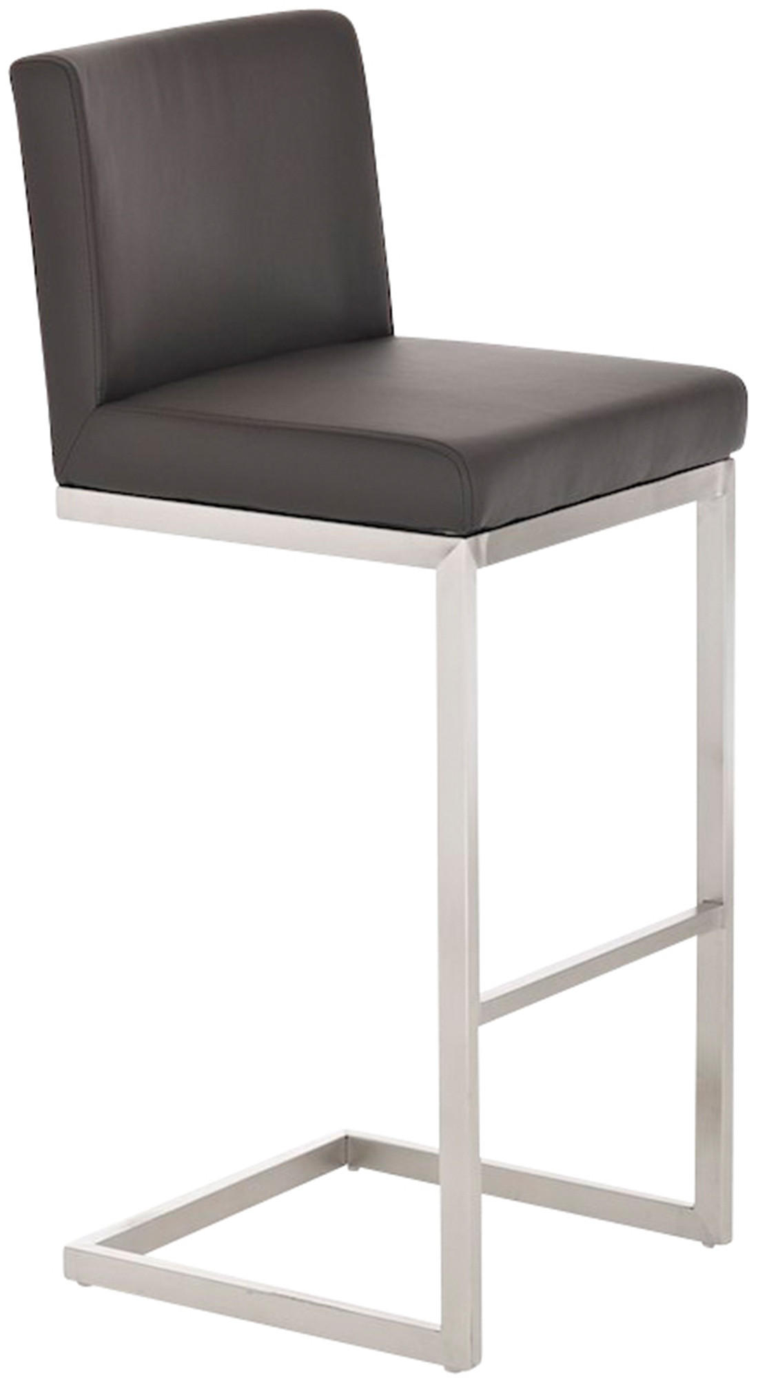 BARHOCKER Lederlook Braun - Edelstahlfarben/Braun, Textil/Metall (42/104/48cm) - CLP