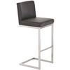 BARHOCKER Lederlook Braun - Edelstahlfarben/Braun, Textil/Metall (42/104/48cm) - CLP