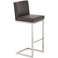 BARHOCKER Lederlook Braun - Edelstahlfarben/Braun, Textil/Metall (42/104/48cm) - CLP
