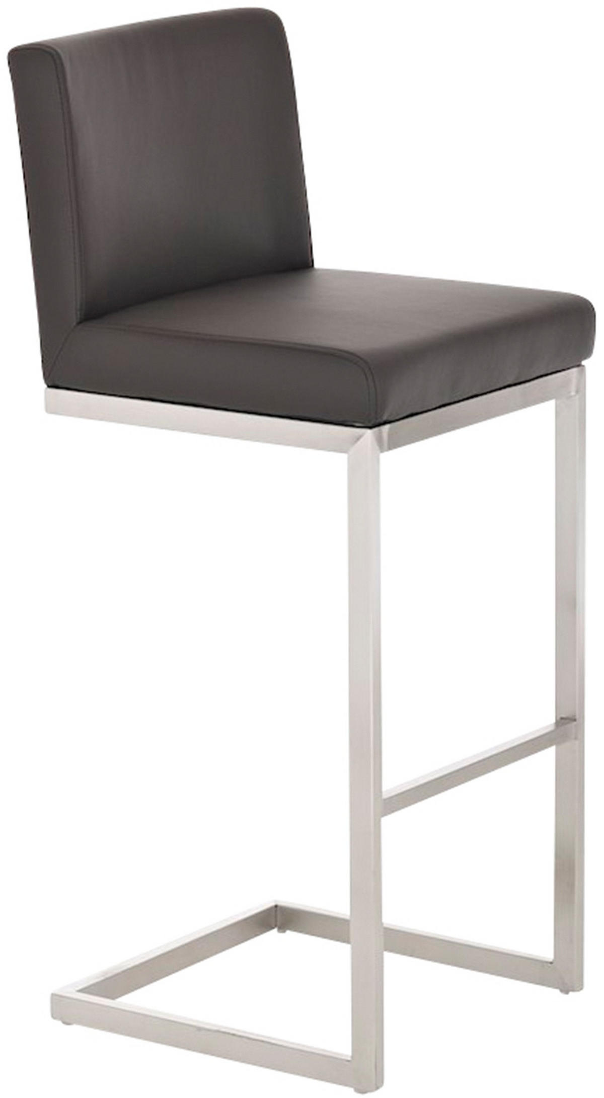 BARHOCKER Lederlook Braun - Edelstahlfarben/Braun, Textil/Metall (42/104/48cm) - CLP