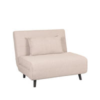 SCHLAFSOFA Einzelbett Beige 90/101/81 cm - Beige/Schwarz, Textil (101/81/90cm) - LABEL51