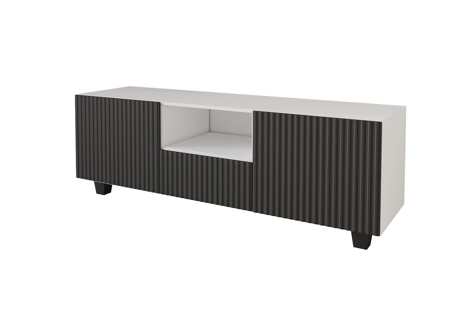 LOWBOARD NOA-2-S 140x50x41 cm - Weiß / Schwarz - Schwarz, Holzwerkstoff (140/50/41cm) - ALTDECOR