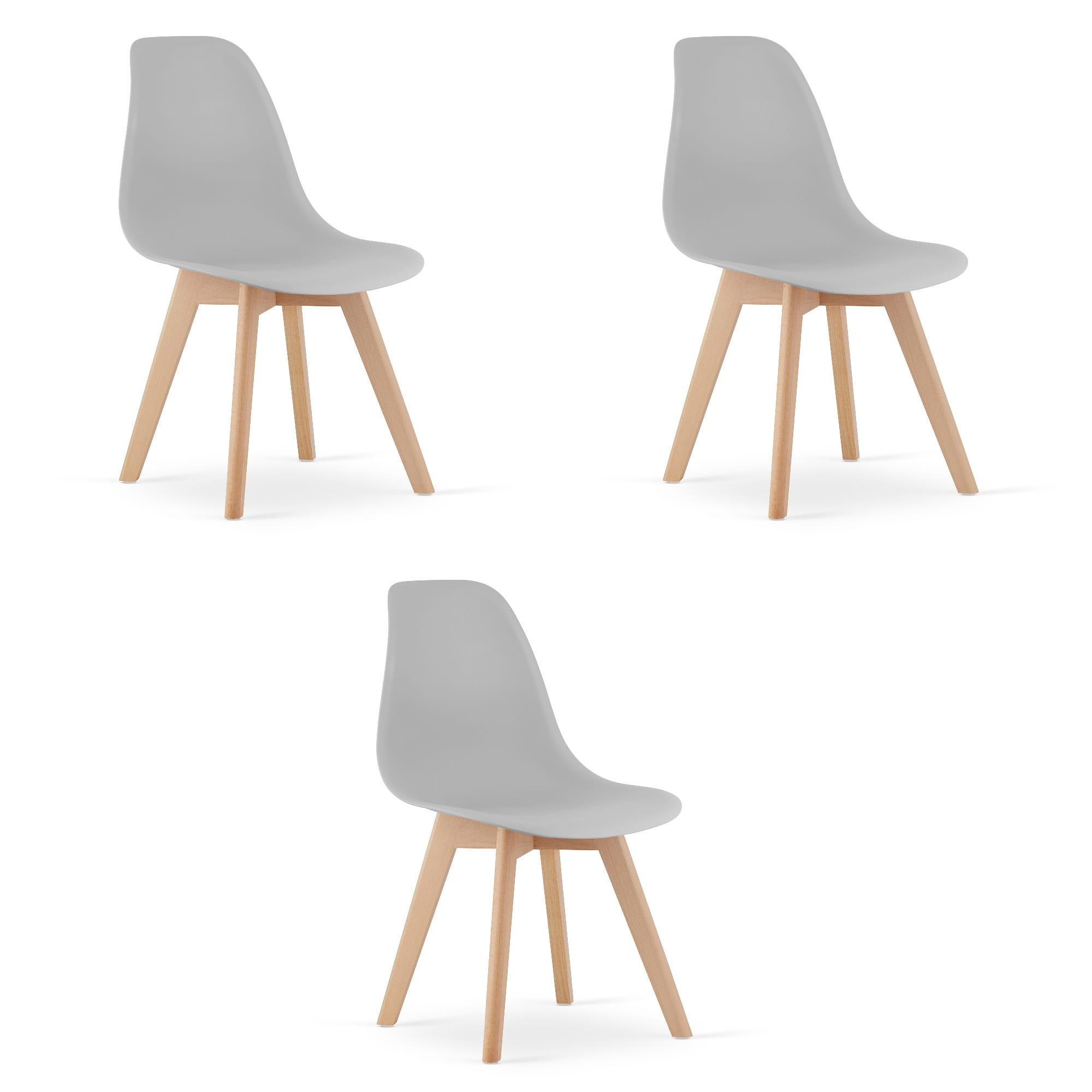 ESSZIMMERSTUHL 3-er Set KITO grauer Sitz - Grau, Holz (46/80/54.5cm) - Valora