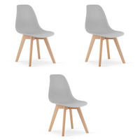 ESSZIMMERSTUHL 3-er Set KITO grauer Sitz - Grau, Holz (46/80/54.5cm) - Valora