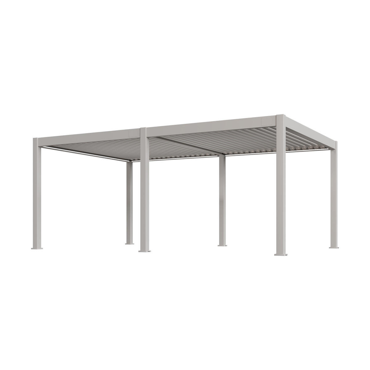 PERGOLA Deluxe Plus Elektrisch Pavillon Terrassenüberdachung Alu LED 4 x 6 m - Beige, Metall (400/255/600cm) - WEIDE