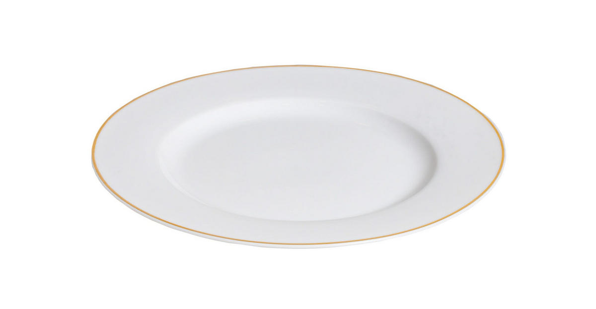 GESCHIRRSET18-TEILIG GESCHIRRSETWeiß / Gold - 18-teilig / 6 Personen - 6 Speiseteller, 6 SUPPENTELLER und 6 FRÜHSTÜCKTELLER - Weiß, Keramik (2/2/1cm) - Studio Tavola