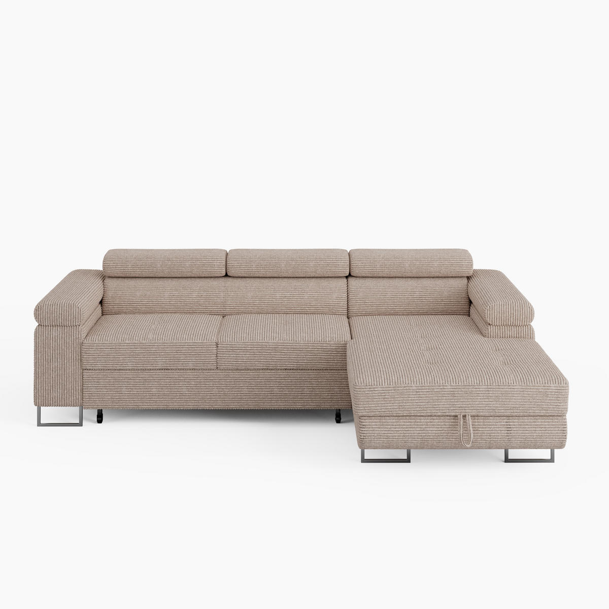 ECKSOFA VEMO MINI Rechts Schwarz Cord-Stoff Kompakter Komfort für Wohnräume - Schwarz, Textil (175/235cm) - Barchello