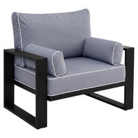 LOUNGESESSEL Verdino mit Metallrahmen Blaugrau - Anthrazit, Metall (94/90/87cm) - Beautysofa