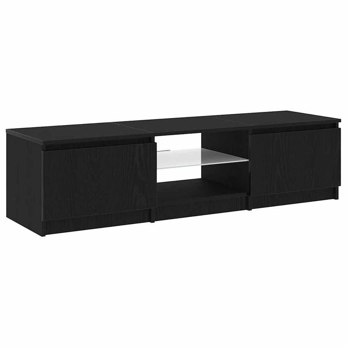 TV-SCHRÄNK Schwarz Eichen-Optik 140/40/36 Cm - Schwarz, Holzwerkstoff (40/36/140cm) - vidaXL