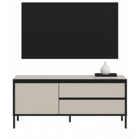 LOWBOARD Sand / Kaschmir mit schwarz, Flat-TV Unterschrank 150 cm, Komforthöhe - Sandfarben/Kaschmir, Holzwerkstoff/Metall (150/62/38cm) - Inn.Furn