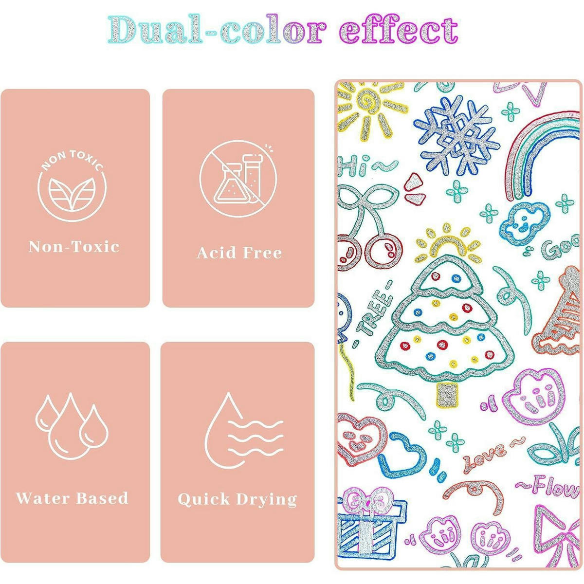 MARKER 12er Set Outline Stifte Glitzer Effekt - Multicolor, Kunststoff (1/1/14cm)