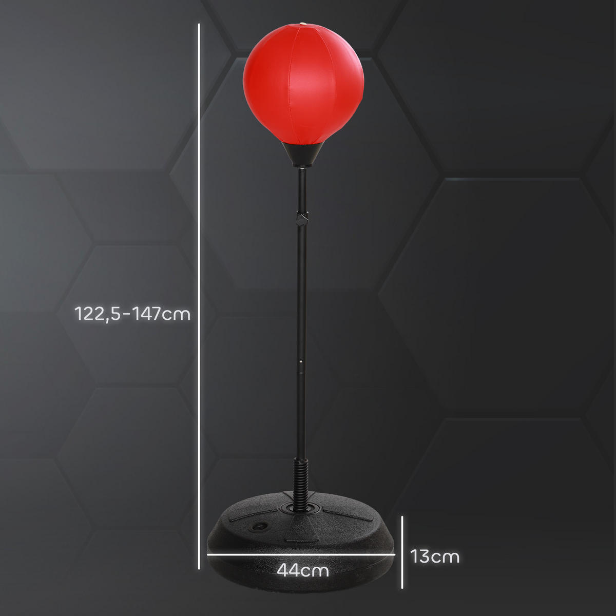 PUNCHINGBALL , Rot, PE, Stahl, 44,3cm x 44,3cm x 147cm - Rot, Metall (44.3/44.3cm) - AIYAPLAY