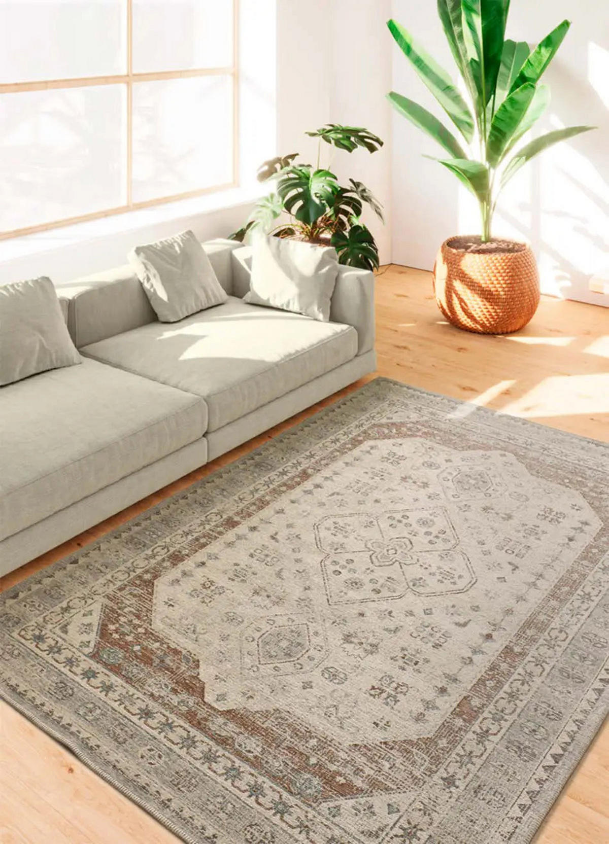 IN- & OUTDOOR-TEPPICH Grau / Kupfer Lua 120/170 cm - Grau/Kupferfarben, Textil (120/170cm) - Atticgo