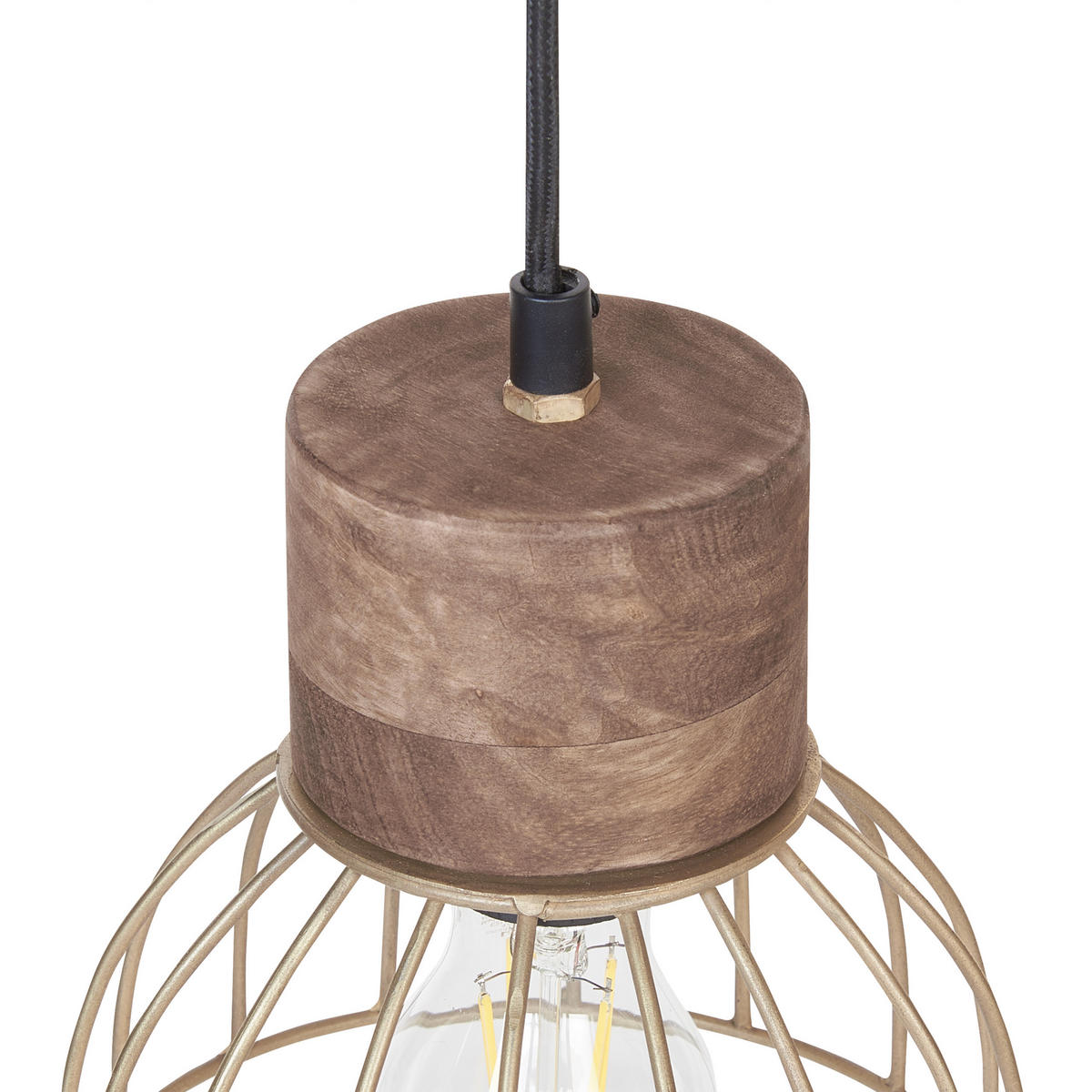 HÄNGELEUCHTE Varada 17/100/115 cm - Hellbraun, Holz (17/100/115cm) - Beliani