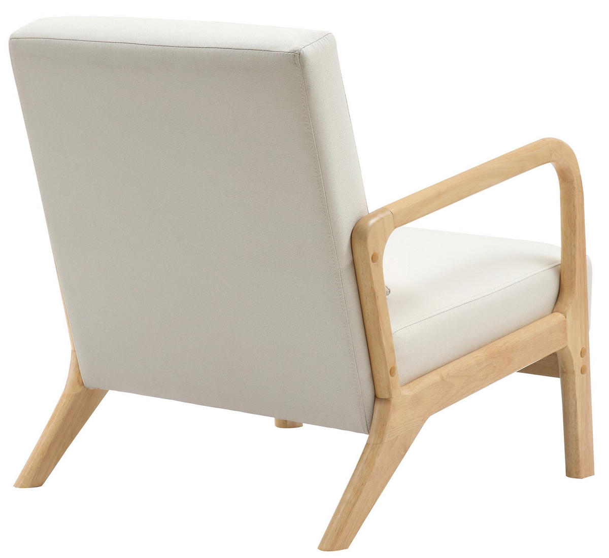 SESSEL Holz creme - Eukalyptusholzfarben/Creme, Holz/Textil (64/74/80cm) - CLP