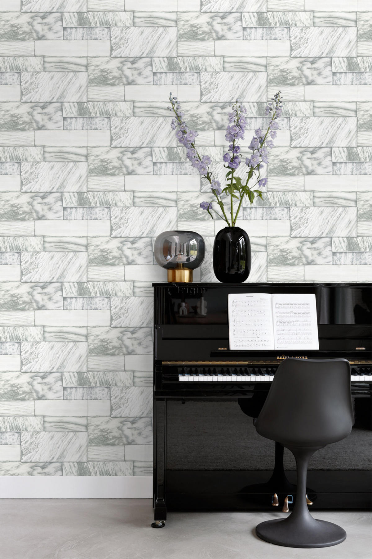 TAPETE Marmor-Optik 53 cm x 10.05 m - Weiß, Papier (53/1000cm) - Origin Wallcoverings