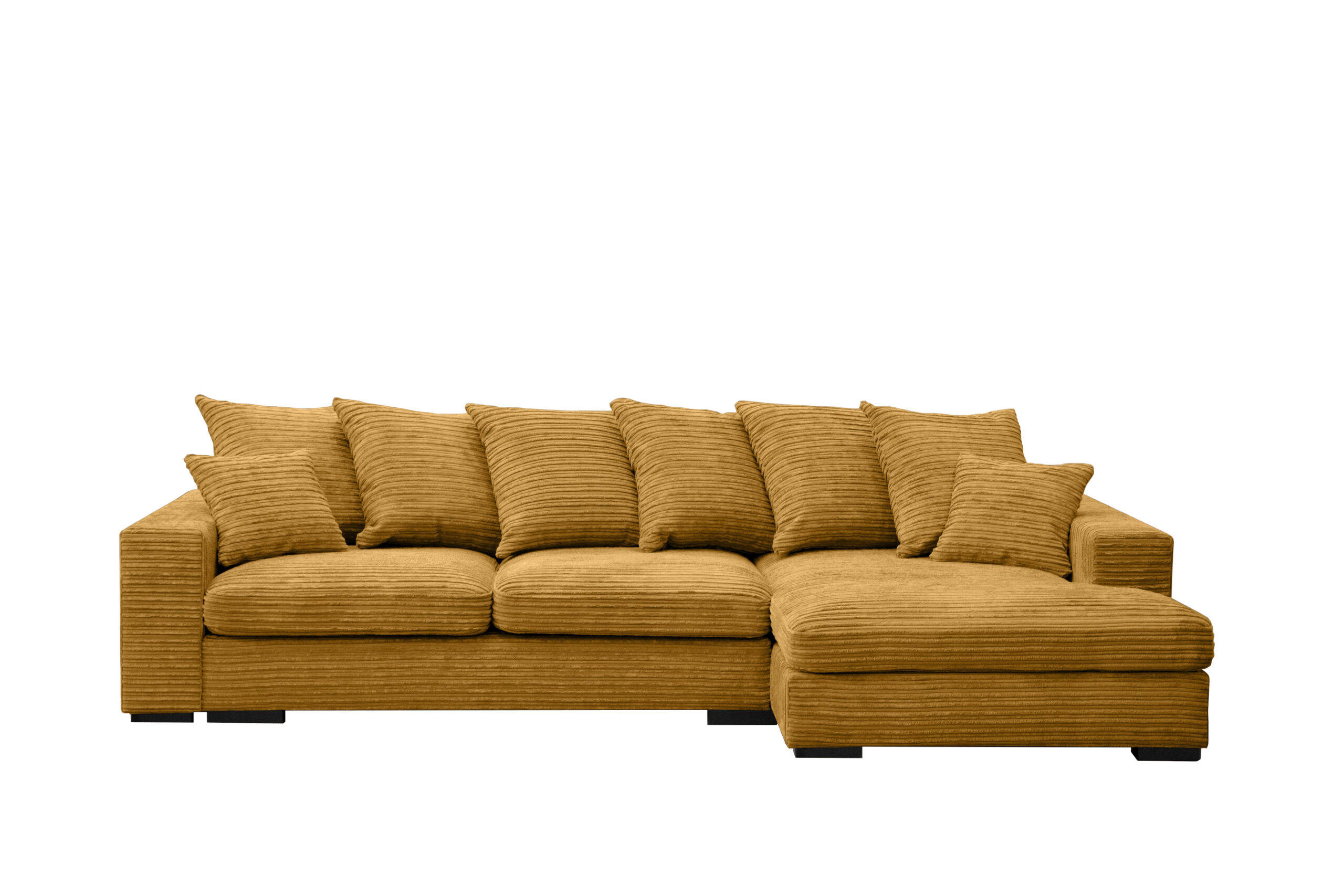 ECKSOFA Mit Schlaffunktion Und Bettkasten Couch L-form Gabon Stoff Zoom Gelb Rechts - Gelb, Holz (285/155cm) - Kaiser Möbel