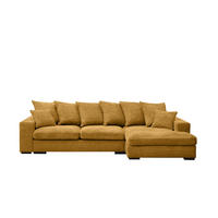 ECKSOFA Mit Schlaffunktion Und Bettkasten Couch L-form Gabon Stoff Zoom Gelb Rechts - Gelb, Holz (285/155cm) - Kaiser Möbel