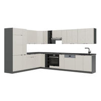 ECKKÜCHE Fame-Line, GrauBeige/Anthrazit, 347 x 257 cm, AP Anthrazit - Greige/Anthrazit, Holzwerkstoff (347/206.8/60cm) - Vicco