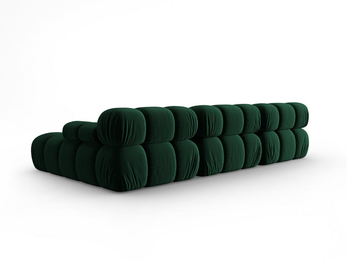 MODULARES-ECKSOFA rechts Bellis aus Samt flaschengrün 4 Sitzplätze - Grün, Textil (122/285cm) - Micadoni