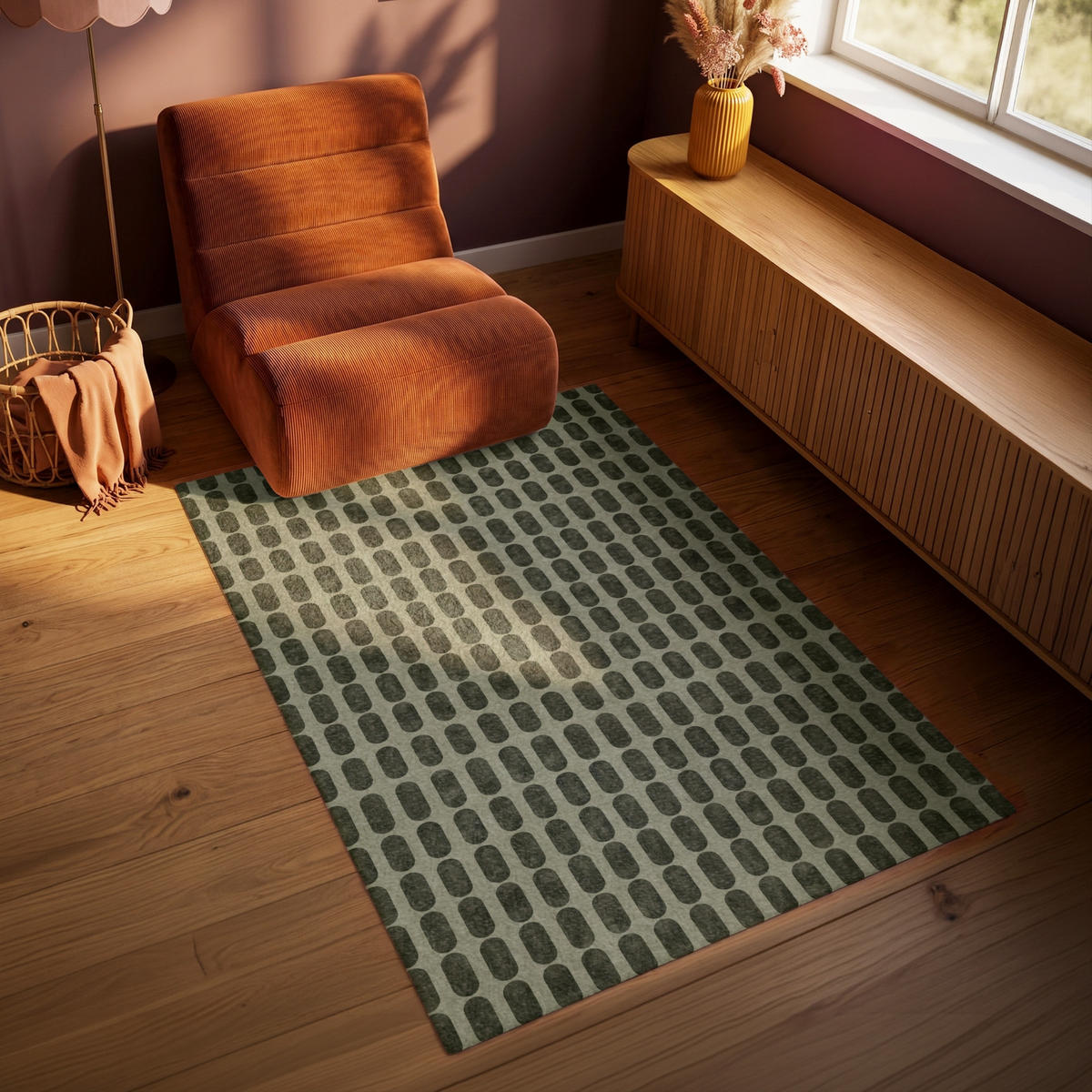 PREPROGE - Ovali - 90x150 cm - olivno zelena, umetna masa/tekstil (90/0.4cm) - OnlyWow