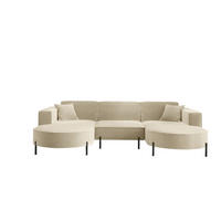 WOHNLANDSCHAFT Valencia - Beige, Holzwerkstoff/Textil (299/80/165cm) - Fun Möbel