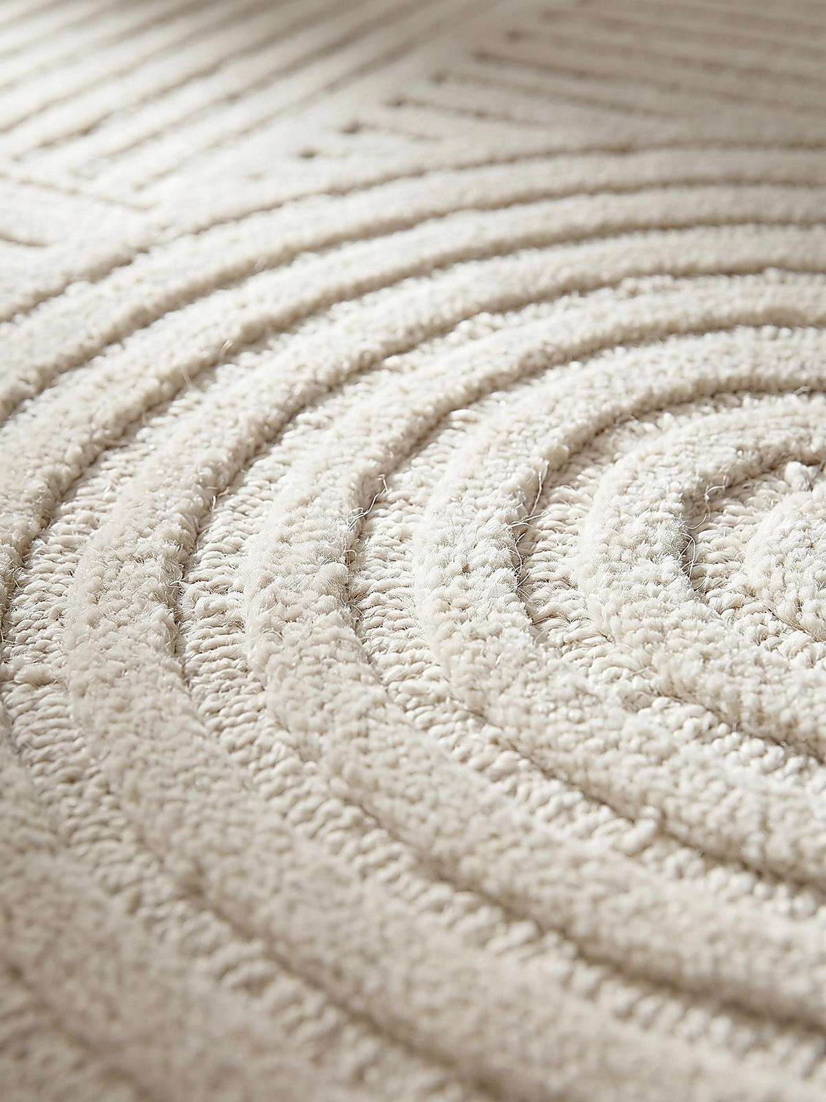 TEPPICH aus Wolle LEVEN in Elfenbein, geometrisch, 120 x 170 cm - Champagner, Textil (120/170cm) - KADIMA DESIGN