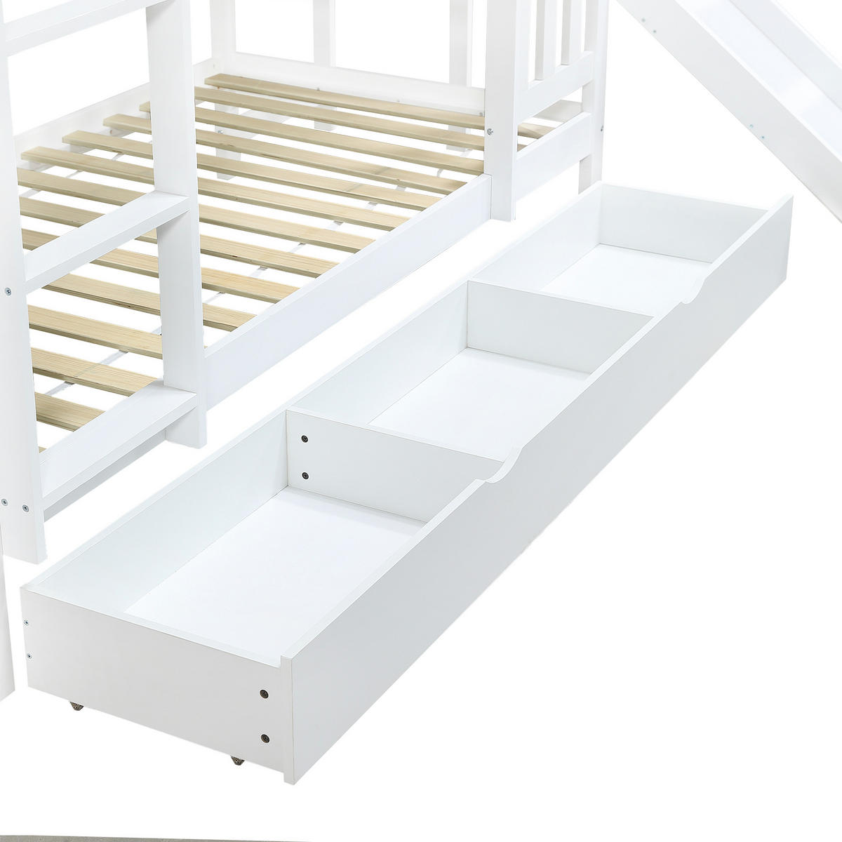 ETAGENBETT Kinderbett mit Rutsche Weiß - Weiß, Holz (90/200cm) - ComfortXL