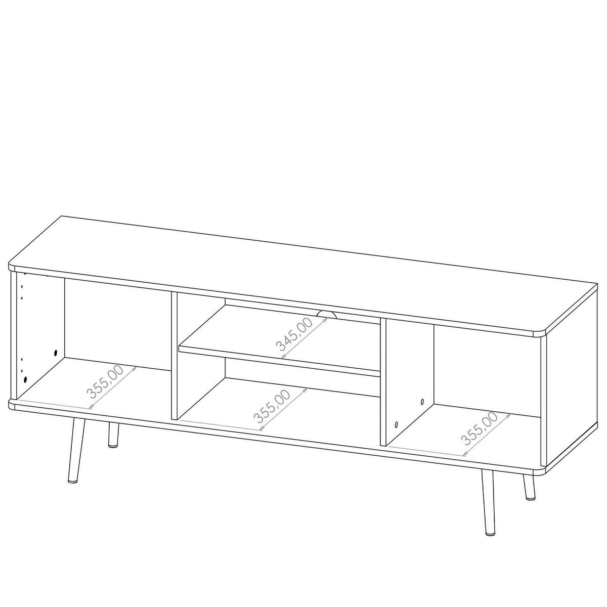 TV-LOWBOARD LANDI,Schwarz/Braun - Schwarz/Braun, Holzwerkstoff (150/60/41cm) - KONSIMO®