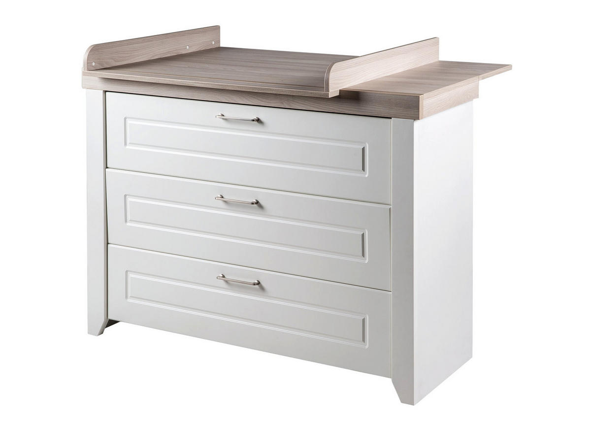 WICKELKOMMODE Felicia - Weiß, Holzwerkstoff/Metall (120/98/75cm) - Roba