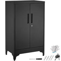 AKTENSCHRANK Blake, Kippschutz, höhenverstellbare Füße, schwarz - Schwarz, Metall (60/100/40cm) - tectake
