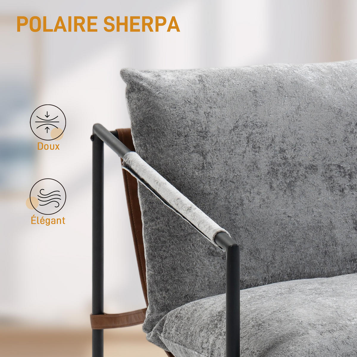 SESSEL DE-13325 breite Sitzfläche & bedruckter Velours Grau - Hellgrau, Metall (77/80/91cm) - ComfortXL