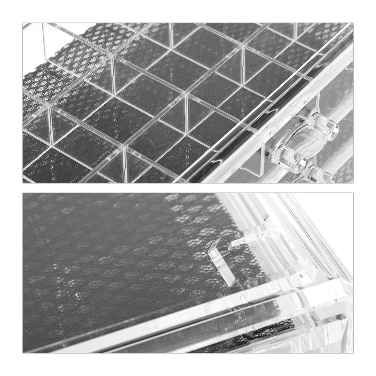 MAKEUP Organizer - Transparent, Kunststoff (23.5/10.5/15.5cm) - Relaxdays