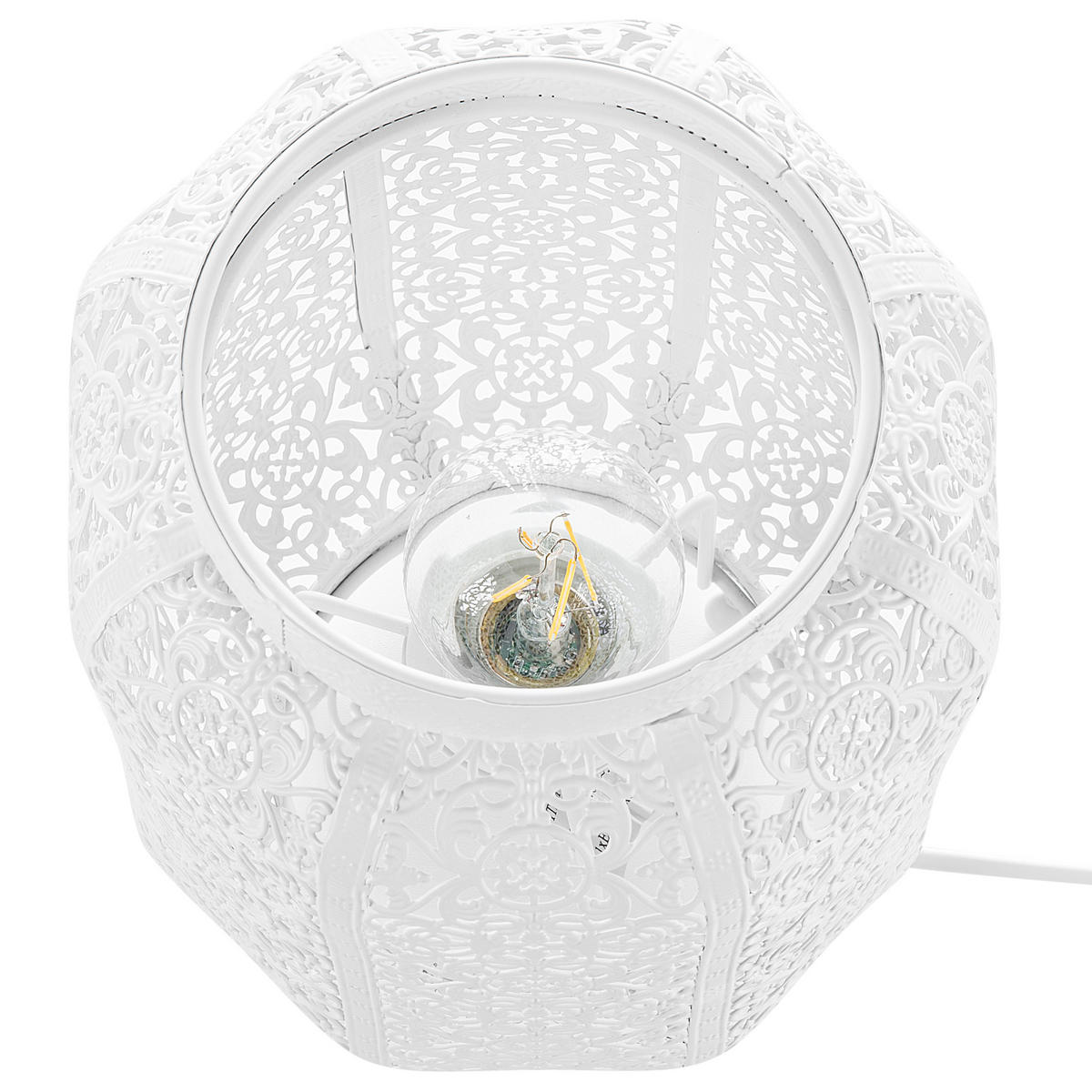 TISCHLAMPE Somes 13/13/27 cm - Weiß, Metall (13/13/27cm) - Beliani