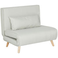 EINZELSOFA Sofabett Klappsofa verstellbar Rückenlehne nordisch skandinavisch - Creme/Naturfarben, Holz/Textil (78/80/94cm) - HOMCOM