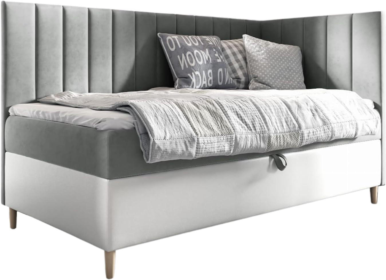 KINDERBETT MAYA 3 - Weiß/Grau, Holzwerkstoff (96/208cm) - Meblini